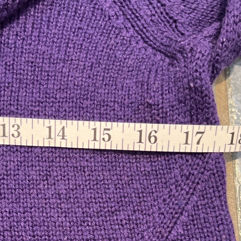 CHICOS Cowl Neck Knit Sweater Purple Women's Size 1 Acrylic Wool Blend Cozy Chic - Picture 4 of 6